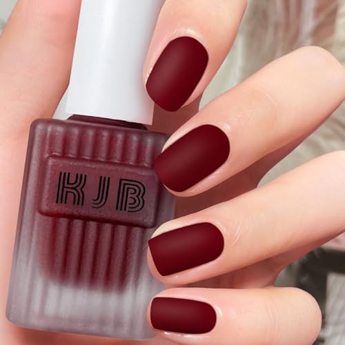 Rot Matte Nagellack - Schnelltrocknend & Langanhaltend ungiftige Regulärer Nagellacke Hochwertig Matt Effect-Ohne UV-Lampe Roter Matte Nail Polish für Anfänger DIY Nail Art (Rot, 12ML)