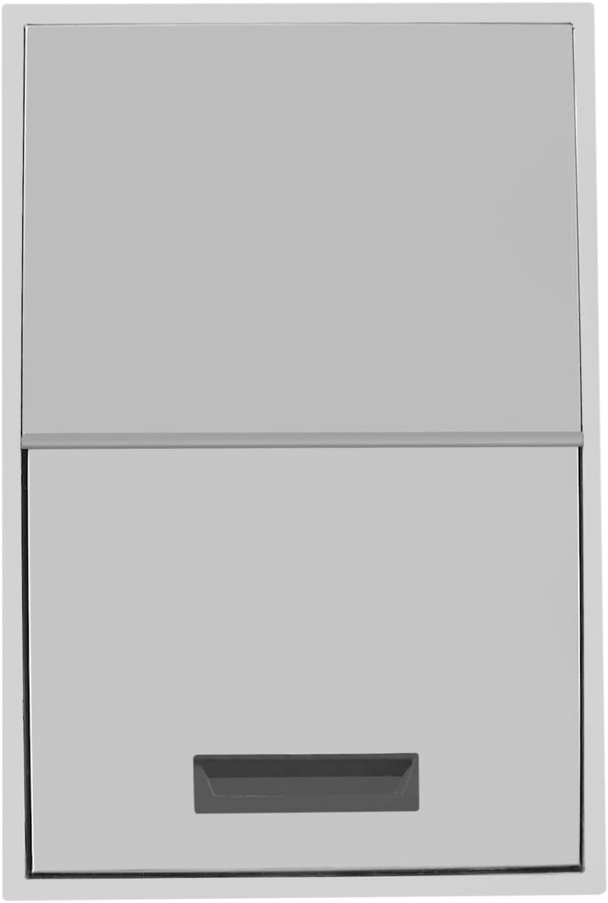 121.5 Qt Drop in Ice Chest, 27" L X 18" W X 21" H Stainless Steel Ice Cooler, Commercial Ice Bin with Lid, Indoor Outdoor Kitchen Patio Small Refrigerator for Cold Wine Beer