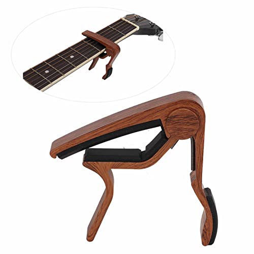 Capodastre universel durable et portable à dégagement rapide pour jouer (bois foncé) - Les Beatles, Paul McCartney, John Lennon, RIngo Starr, George Harrison Capodastre universel durable et portable à dégagement rapide pour jouer (bois foncé) – Image 4
