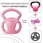 Yes4All Kettlebell, Strength Training Kettlebells for Women, Wide Multi-grip Textured Handle for Home Gym Exercises & Full Body Workout, Single 5–25 lb & Set of 10-15 lb - Image 2