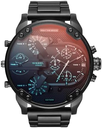Diesel Mr. Daddy Watch for Men, Quartz Multifunctional Movement with Stainless Steel Strap