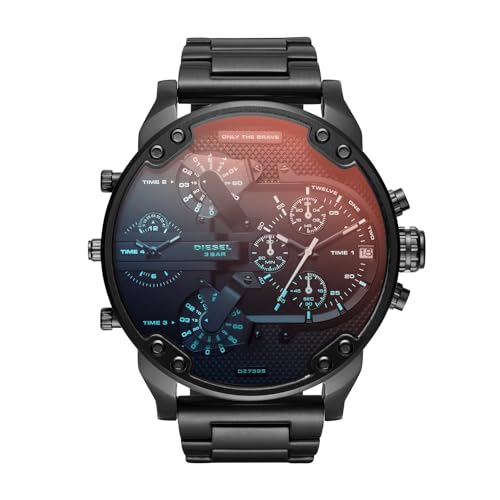 Diesel Herren Mr. Daddy Chronograph, 57 mm Gehäusegröße, Edelstahluhr