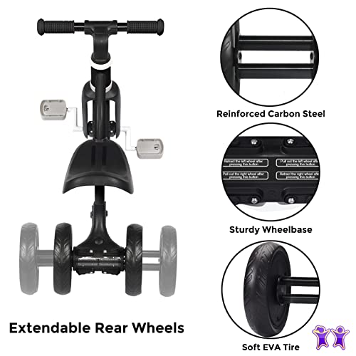 Kriddo 3-In-1 Kids Tricycles For 2-3 Year Old, 12 Inch Front Wheel Trike And Toddler Balance Bike Bicycle For Boys Girls 2 Years To 4 Years, Removable Pedals For Push And Ride Fun, Black #TOP5