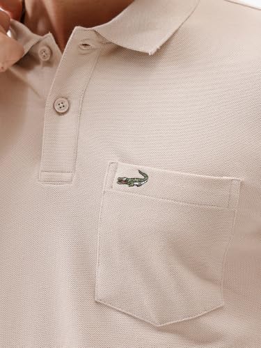 Image of CROCODILE Men's Solid Casual Wear T-Shirt | Polo Neck | Half Sleeves | Pull On | Regular