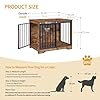 Hzuaneri Dog Crate Furniture, 81 cm Double Door Wooden Dog Crate with Barn Door, Indoor Kennel, End Side Table Animal Crates for Small Medium Dogs, Anti-Chew Anti-Escape, Rustic Brown DFC83601B