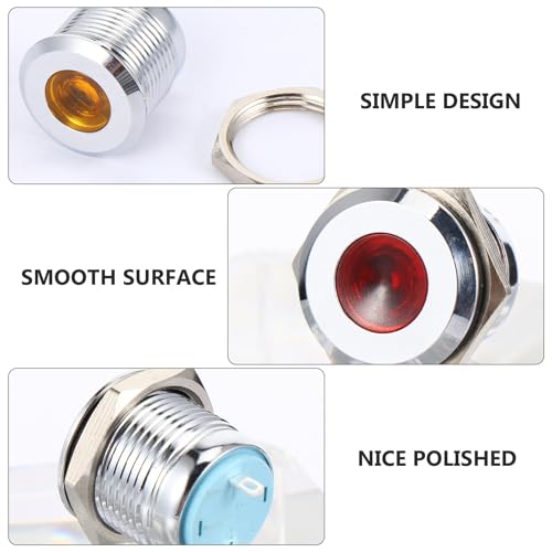 Luz indicadora metálica 12v 24v impermeable para panel de coche 7