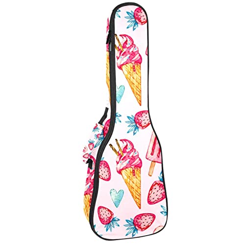 Sac à dos rembourré pour ukulélé ténor étanche avec motif glace