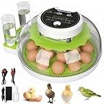 Egg Incubators for Hatching Eggs with Temperature Control and Humidity Display Poultry Egg Incubator with Automatic Egg Turning and Egg Candler for Chicken Duck Goose & Quai