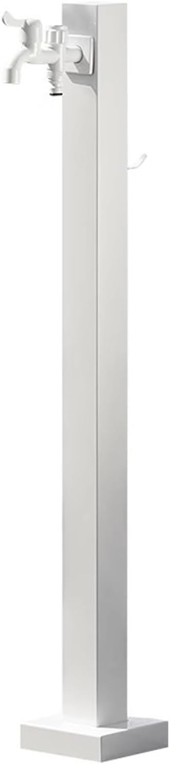 Stainless Steel Outdoor Vertical Garden Water Column, Freestanding Double Outlet Faucet with Freeze Protection & Water Pipe Hook (60cm/24in) - Perfect for Garden Irrigation