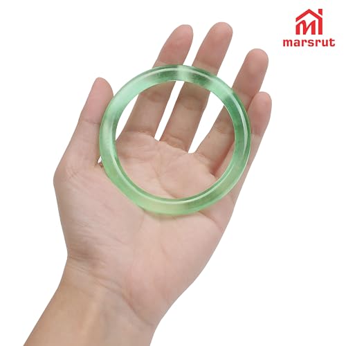 Jade Bangle Bracelet for Women, Green Natural Jade Cuff Jewelry, Thin Round Jadeite Bangles, Light Elegant Bracelets for Good Luck, Wedding Mother's Day Gift, 59.3mm/2.33" Inner Diameter3