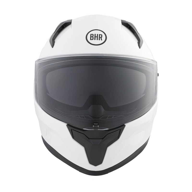 BHR Casco Integrale Moto con Doppia Visiera 831 ROCKET, Casco Moto Integrale Omologato ECE 22.06 con Schermo Parasole, Casco Uomo/Donna, Bianco, M