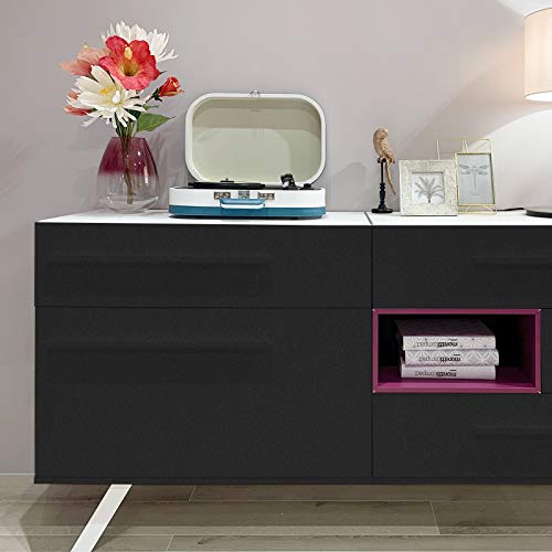 Image of Homease Solid Black Wallpaper 24 x 196 inch Thick Matte Black Contact Paper Decorative Peel and Stick Wallpaper for Shelf Liner Cabinet Table Door Waterproof Vinyl Self Adhesive PVC Film
