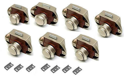 Preisvergleich Produktbild Premium Push Lock Schlösser - 7er Set - silber (vernickelt)