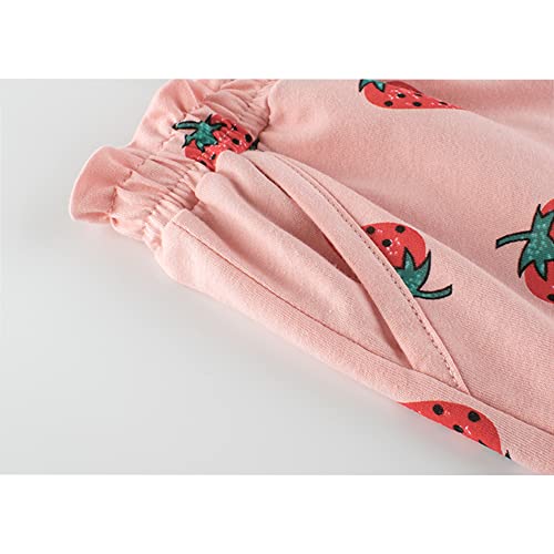 Toddler Girl Summer Knit Shorts with Pocket, 2 Pack Baby Pull-On Soft Active Shorts3