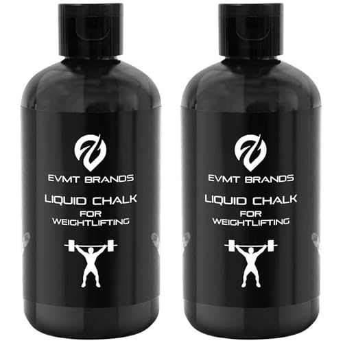 EVMT Brands Liquid Chalk, Mess Free Gym Chalk for Weightlifting, Gymnastics, Rock Climbing, Dancing. Sweat Resistant and Long Lasting for Stronger Grip. Package May Vary.