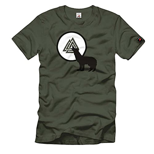 T-shirt Viking Odin Wolf Allemagne en vert olive pour vos sorties