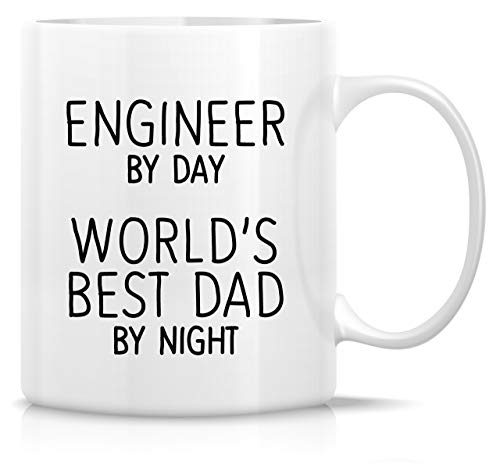 Retreez Funny Mug - Engineer by Day Dad by Night 11 Oz Ceramic Coffee Mugs