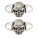 FINGERINSPIRE 2 Stück Totenkopf Schnürsenkel Charms Antikes Silber Schnürsenkel Schnalle Abnehmbare Modische Messing Skelett Schnürsenkel Dekorationen Schnürsenkel Anhänger Für Boots schuh Accessoire