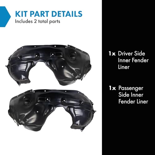 Image of TRQ Inner Fender Liner Set Compatible with 2017-2021 Jeep Grand Cherokee CH1248195 CH1249195