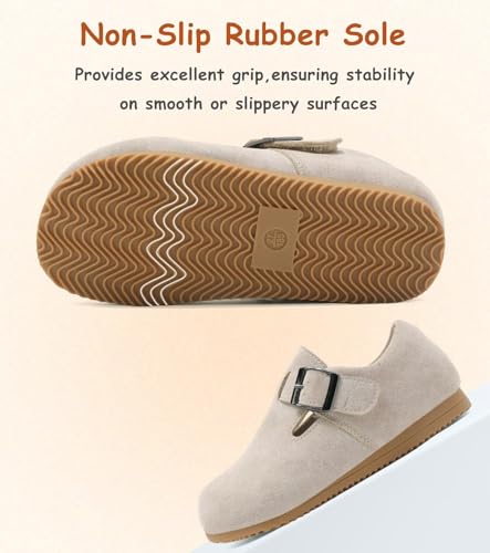 Image of Toddler Suede Shoes Genuine Leather Boys and Girls Casual Sneakers Spring Fall Flats