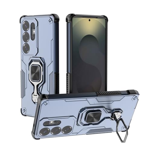 Coque Samsung Galaxy S25 Ultra silicone bleu rigide avec anneau