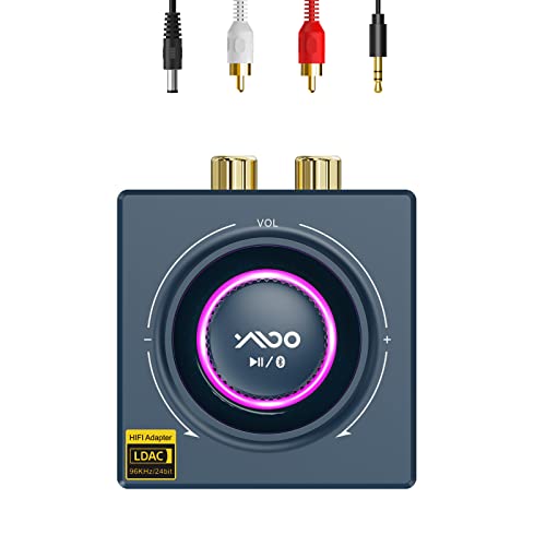 YMOO LDAC Bluetooth Receiver 5.2,RCA AUX Jack Hi-Res Lossless,990kbps Speed ...