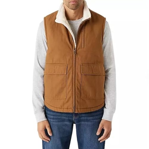 Image of Lee MEN'S SHERPA LINED WORKWEAR CANVAS VEST (US, Alpha, XX-Large, Regular, Regular, Tobacco)