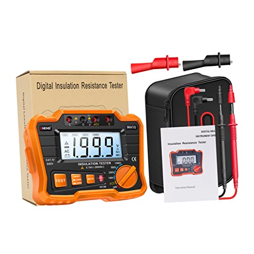 OKUMEYR Insulation Tester Megohmmeter Digital Megohmmeter LCD Display Electronic Safety Generator High-Voltage Motor Power Capacitor Power Cable Arrester Maintenance Repair Test