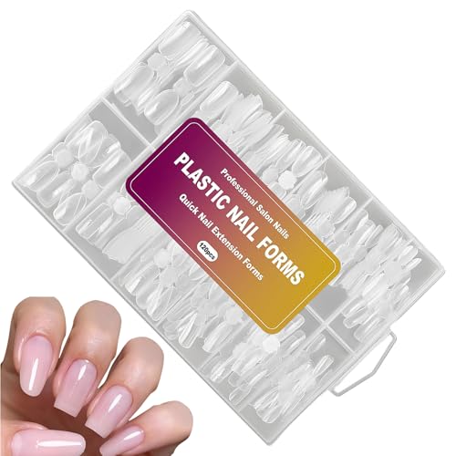 Nankoyal Plantillas Para Uñas,120 Unidades de Molde Doble de Extensión | 12 Tamaños, Forma De Diseño De Manicura Artificial Transparente Y Reutilizable | Para Uso en Salon y Hogar Mujeres