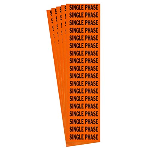 Single Phase Conduit and Voltage Labels 0.5In H X 2.25In W Black On Orange 5/Pk