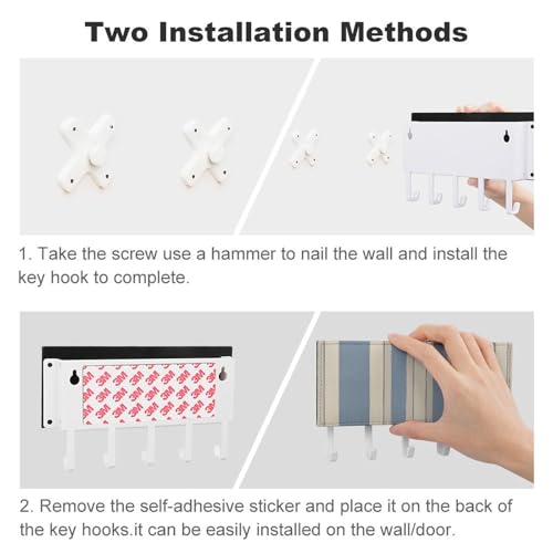 Colgador para llaves de pared autoadhesivo con estante porta correo 4