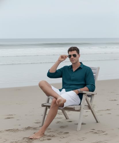 Image of Zombom Men's Textured Casual Shirt | Full Sleeve Button-Down Shirt for Men | Lightweight Soft Poly Cotton Regular Fit