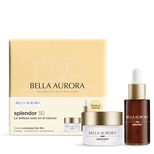 BELLA AURORA - Pack Antiedad Splendor, Crema Día 30 ml + Sérum 30 ml con Vitamina C y Ácido Hialurónico, Tratamiento Antiedad, +50 Años, Efecto Lifting, Reparador y Antioxidante