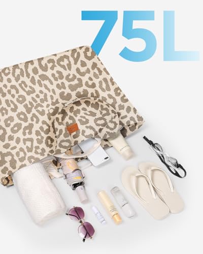 Image of GLORIEROO Extra Large Beach Bag for Women - Sandproof Over-Size Carry On Beach Essentials Tote with 5 Pockets Gifts for Women