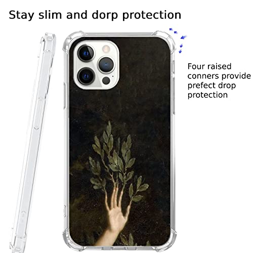 Lunl Cilny Fairy Dark Grunge Cottage Core Phone Case For Iphone 14 Pro Max, Abstract Fingertip Plant Case For Teens Women Men, Unique Soft Tpu Bumper Case For Iphone 14 Pro Max #TOP2