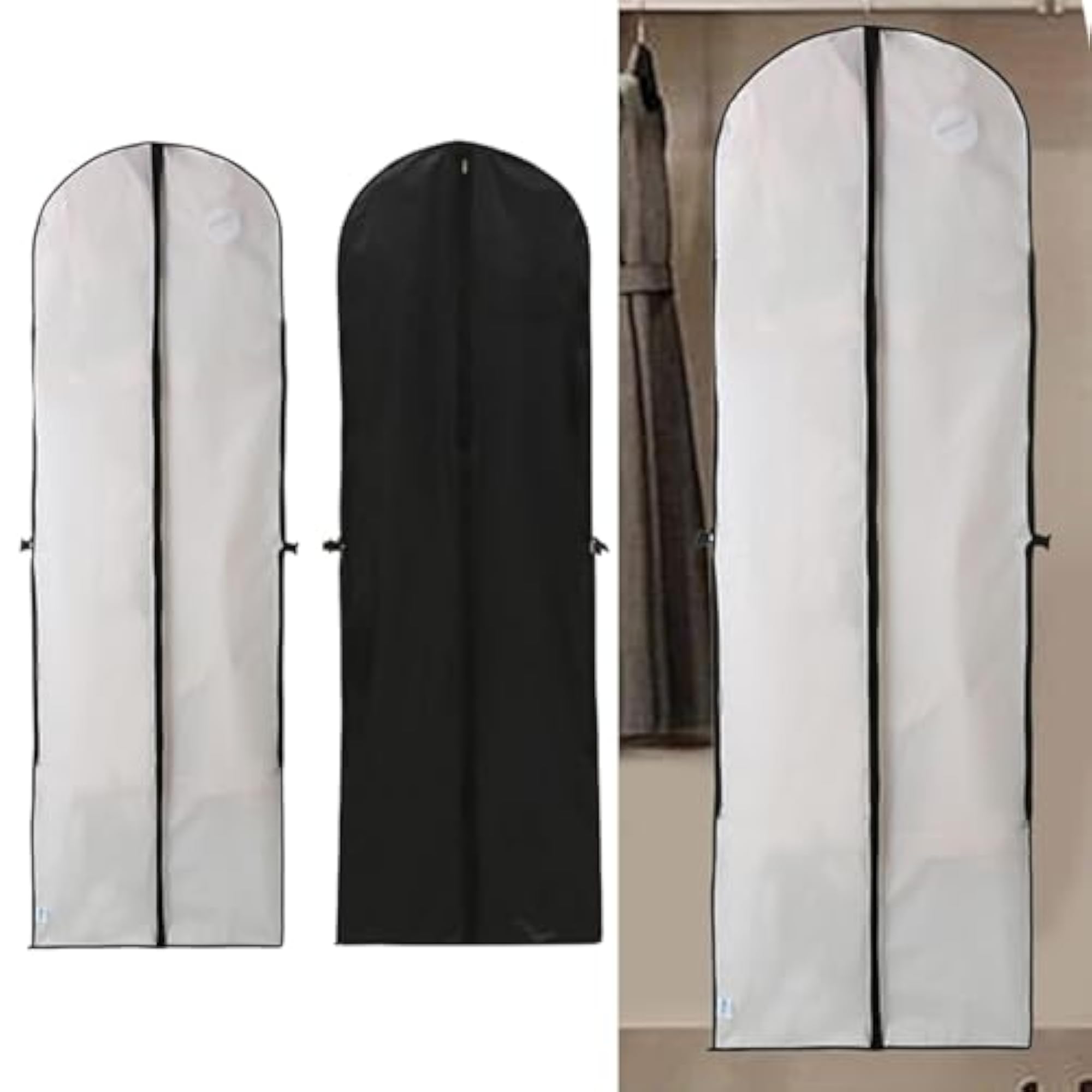2xGarment Bags Long Section Clothes Protector