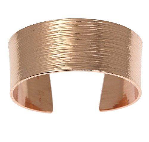 John S. Brana 1 Inch Wide Bark Copper Cuff Bracelet Handmade Jewelry - 100% Solid Uncoated Copper (6.5) by John S. Brana - Image 2