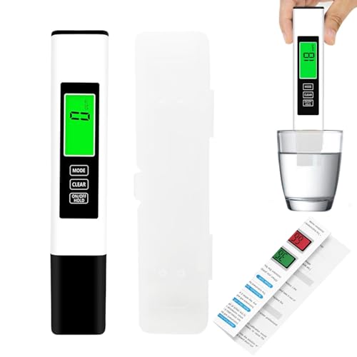 3in1 TDS Messgerät mit EC sowie Temperatur Meter, Digitaler Wasserqualität-Tester, Messbereich 0-9999ppm, Schnelles genaues Wassertestgerät Wassertester, für Wasser, Pflanzen, Aquarien, Trinkwasser