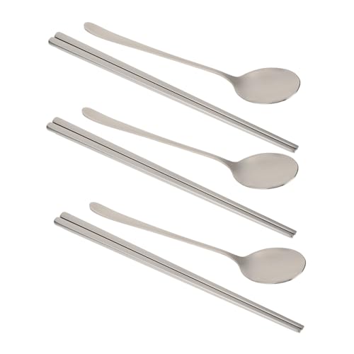 Ipetboom Cubiertos de Acero Inoxidable Palillos y Cucharas Kit de Vajilla para Cocina y Hogar Diseño Compacto y Resistente para Uso Diario Ipetboom Cubiertos de Acero Inoxidable Palillos y Cucharas Kit de Vajilla para Cocina y Hogar Diseño Compacto y Resistente para Uso Diario