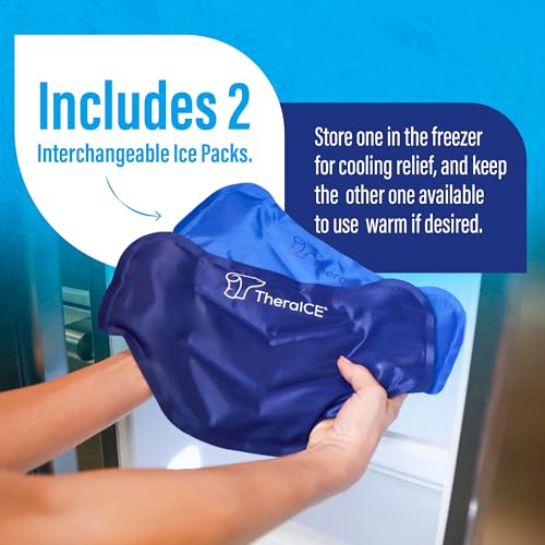 Image of TheraICE Ice Pack Back Brace for Lower Back Pain, Hot or Cold Therapy Back Pain Relief Products for Lower Lumbar, Sciatic Nerve, Herniated Disc (2 Pack)
