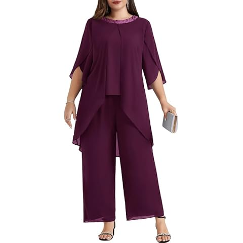Hanna Nikole Plus Size Chiffon Trouser Suit Cover