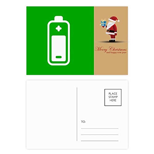 Cartes postales carrées Père Noël Charge Green en lot de 20 pièces pour vœux