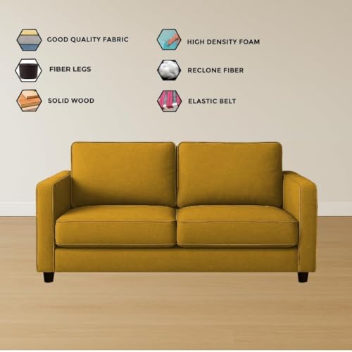 Image of The MM Furniture store Premium Fabric Sofa - Dirty Gold (2 Seater)