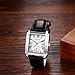 Avaner Men's Square Watches Vintage Leather Analog Quartz Dress Wristwatch with Calendar