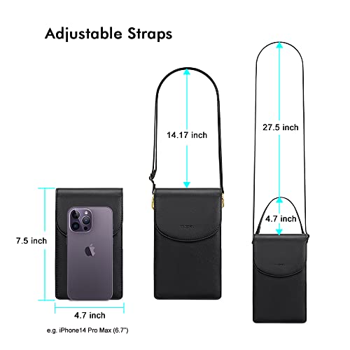 nuoku Crossbody Phone Bag for Women, Mini Crossbody Purse, Small Phone Wallet Crossbody with Removable Card Holder3