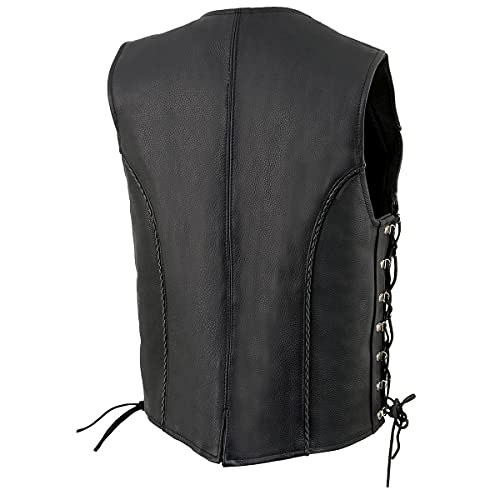 Image of Milwaukee Leather Women's Premium Classic Leather Motorcycle Rider Vest w /Adjustable Side Laces