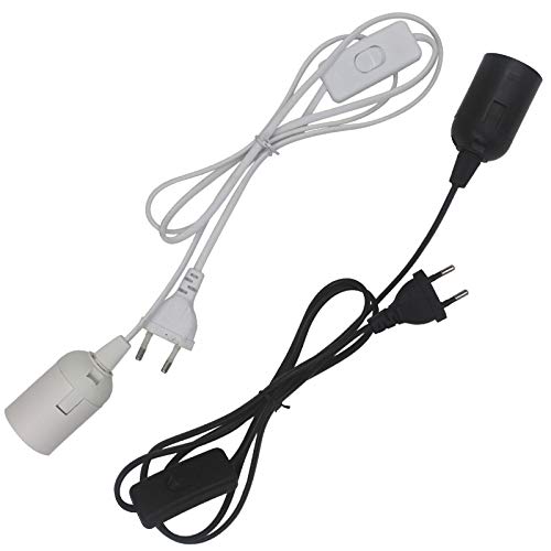 1.8m Power Cord Cable E27/E14 Lamp Base Holder EU/US Hanging LED Light Fixture Lamp Bulb Socket Cord Adapter with Switch - (Color: E14 smooth white; Base Type: US plug)
