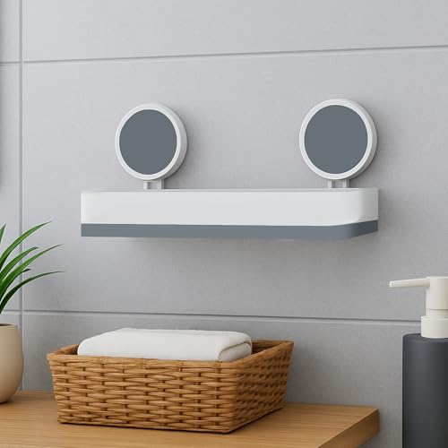Image of Soap Holder Pack of 2 | Large Adhesive Dish 4 Soaps | Drill free wall mounted bathroom organizer. Stickable washbasin plastic stand set for shared family washrooms. Wall safe.