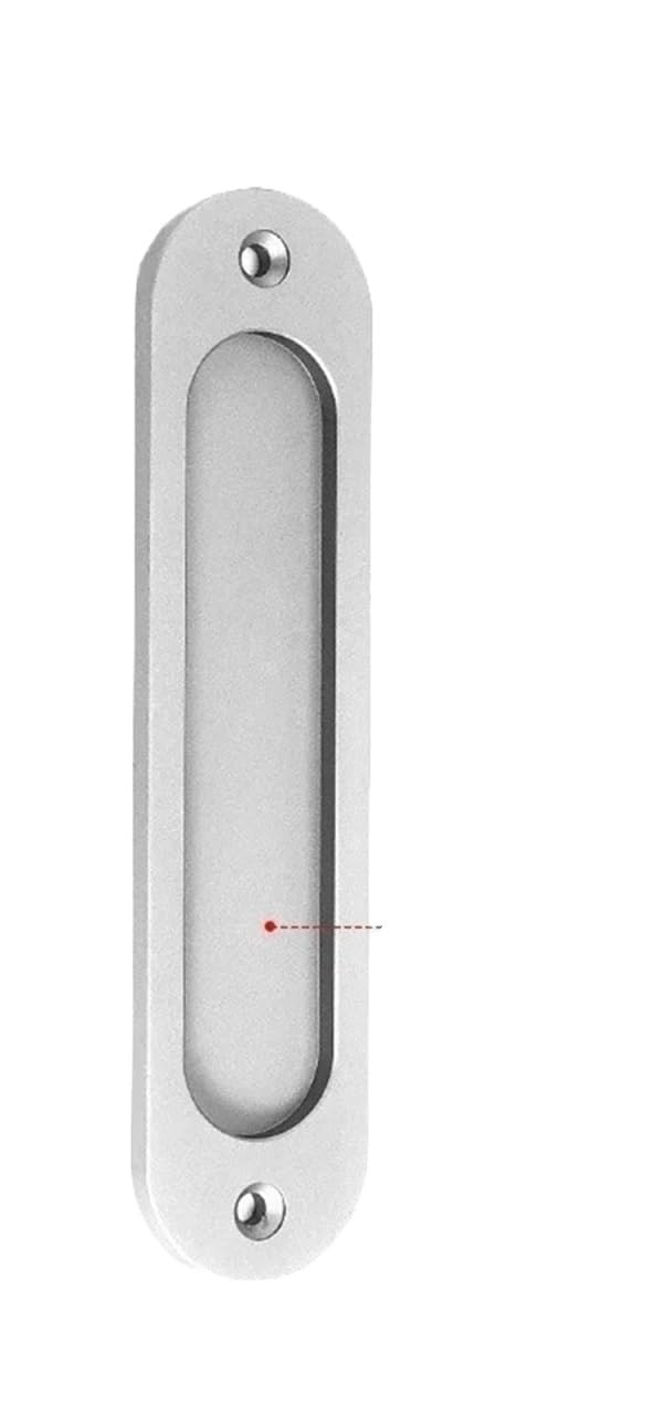 ATEUXOL Recessed Door Handles 1 PCS Concealed Buckle Embedded Sliding Door Handles Pull Rectangular or Elliptic(Oval -A- Silver)