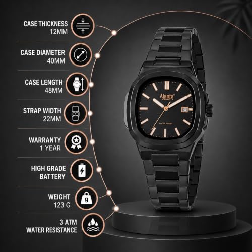 Image of Ajanta Quartz Astera Dial Stainless Steel Date Display Watch for Men